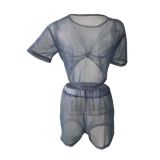 EVE Plus Size Sexy See Through 2 Piece Shorts Sets (Without Underwear)LSD-8092