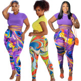 EVE Casual Printed Two Piece Pants Sets XMEF-1186