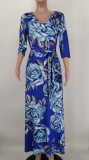 EVE Plus Size Floral Print V Neck High Waist Maxi Dress XMY-9364