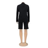 EVE Solid Long Sleeve Blazer Coat+Shorts 2 Piece Sets SFY-MM205