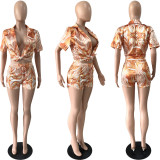 EVE Sexy Printed Shirt And Shorts 2 Piece Sets YNSF-1827