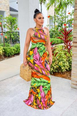 EVE Sexy Printed Sleeveless Maxi Dress MXDF-6108