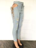 EVE Denim Ripped Hole Hollow Out Jeans LA-3317