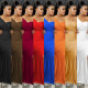EVE Solid One Shoulder Split Maxi Evening Dress BY-5819