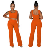 EVE Casual Solid Color Vest And Pants Two Piece Sets YF-10077