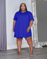 EVE Plus Size Solid Split Top And Shorts 2 Piece Sets JRF-3696