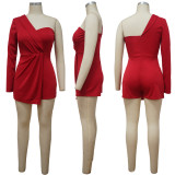 EVE Solid Color Fashion Single Sleeve Rompers YF-10049