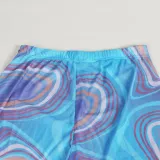 EVE Sexy Solid Tie Up Sleeveless Top Print Pants Two Piece Sets FSXF-F312