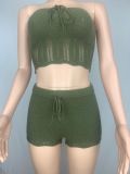 EVE Sexy Knit Tube Top And Shorts Two Piece Sets CL-6139