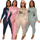 EVE Pink Letter Long Sleeve 2 Piece Pants Sets CXLF-8078