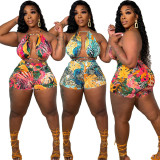 EVE Plus Size Printed Two Piece Shorts Sets ZDF-31215