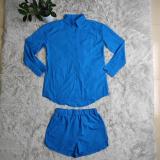 EVE Solid Long Sleeve Shirt And Shorts 2 Piece Sets CY-7130