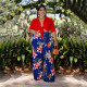 EVE Plus Size Crop Top+Printed Pants 2 Piece Sets NNWF-7579