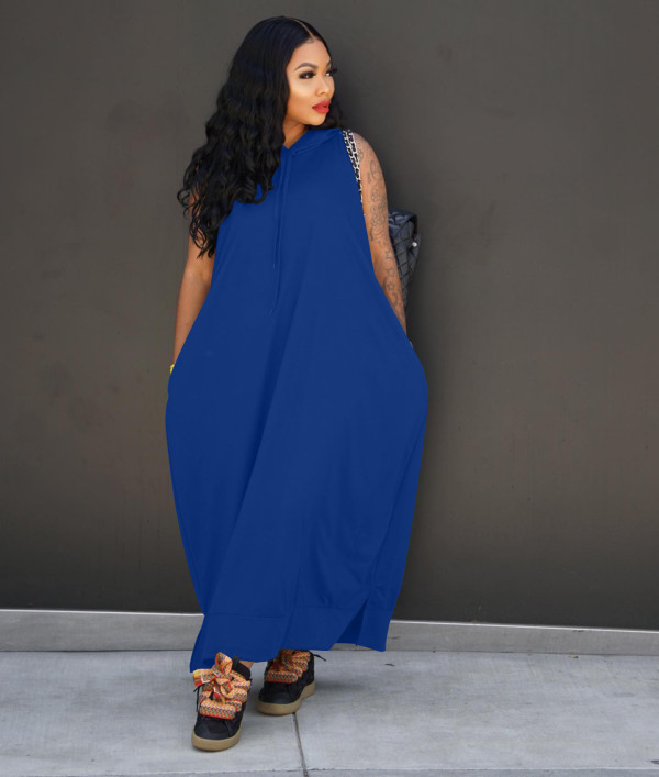 EVE ashion Casual Sleeveless Pocket Loose Maxi Dress BLX-61008