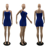 Solid Sleeveless Slim Mini Dress MUKF-086