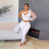 EVE Sexy One Shoulder Two Piece Pants Sets YF-10161
