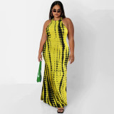 EVE Plus Size Printed Sleeveless Maxi Dress OSIF-22410