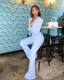 EVE Solid Long Sleeve Zipper Jumpsuit WSM-5328
