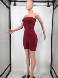 EVE Solid Strapless Tight Romper WPF-80778