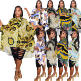EVE Plus Size Print Loose Blouse Top MWDF-8395