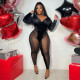 EVE Sexy Patchwork Long Sleeve Jumpsuit (With Gloves) YF-10187