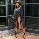 EVE Plus Size Batwing Sleeve Loose Shirt Dress YNSF-1849