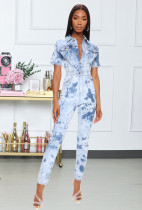 EVE Plus Size Denim Denim Jumpsuit LX-7500