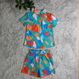 EVE Casual Printed Short Sleeve Shirt And Shorts 2 Piece Sets CY-7137