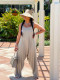 EVE Solid Sleeveless Loose Strap Jumpsuit OLYF-6106