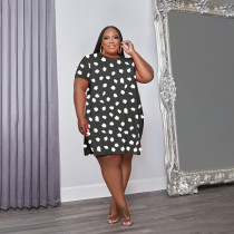 EVE Plus Size Printed Split Top And Shorts 2 Piece Sets YAOF-80065