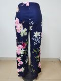 EVE Flower Print High Waist Wide Leg Pants LSD-8813