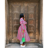 EVE Casual Striped Long Sleeve Sashes Long Coat ASL-6593