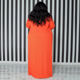 EVE Plus Size Solid Strapless Maxi Dress+Long Cloak 2 Piece Sets NNWF-7575
