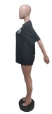 EVE Casual Printed Short Sleeve O Neck T-Shirt Dress YUEM-661077