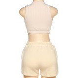 EVE Casual Solid Color Tank Top Shorts Set XEF-K21S13113