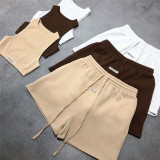 EVE Casual Solid Color Tank Top Shorts Set XEF-K21S13113