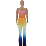 EVE Sexy Gradient Cami Top Flared Pants 2 Piece Sets ANNF-6226