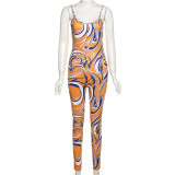 EVE Fashion Sling Print Backless Tight Jumpsuits XEF-K21Q11563