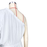 EVE Solid One Shoulder Long Sleeve Pockets Jumpsuit ASL-6595