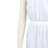 EVE Solid One Shoulder Long Sleeve Pockets Jumpsuit ASL-6595