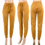 EVE Plus Size Solid Casual Sports Pants OY-6376