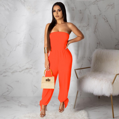 EVE Solid Sexy Off Shoulder Strapless Jumpsuit ML-7478