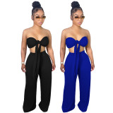 EVE Sexy Wrap Chest Two Piece Pants Sets TE-4468
