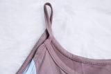 EVE Plus Size Color Splice Sling Maxi Dress (Without Belt)ME-6069