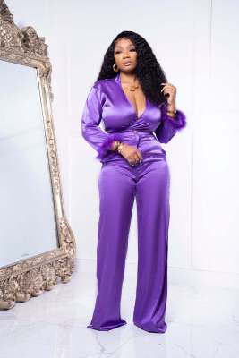 EVE Sexy Long Sleeve Tie-Up Shirt And Pants 2 Piece Sets LSD-83128