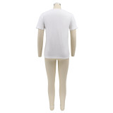EVE Plus Size Printed O Neck Short Sleeve T Shirt HNIF-TT001
