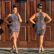 EVE Sexy Nightclub Mesh Hot Diamond Tassel Dress GOSD-OS6791