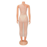 EVE Sexy Slant Shoulder Hollow Maxi Dress(Without Bra Panties) GOSD-OS6638