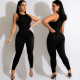 EVE Solid Casual Sports Sleeveless Jumpsuit GOSD-XM1185
