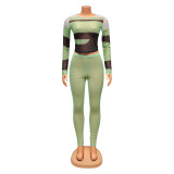 EVE Mesh Sheer Long Sleeve Two Piece Pants Set GOSD-OS6512